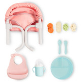 ZESTAW DO KARMIENIA lalki niemowlaka z z FOTELIKIEM przypinanym do blatu i akcesoriami LullaBaby 2+