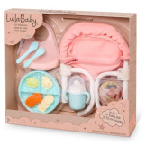 ZESTAW DO KARMIENIA lalki niemowlaka z z FOTELIKIEM przypinanym do blatu i akcesoriami LullaBaby 2+