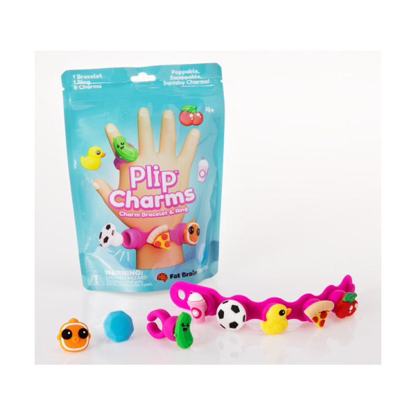 BIŻUTERIA PLIP CHARMS zestaw różowy bransoletka, pierścionek i 8 charmsów Fat Brain Toy 4+