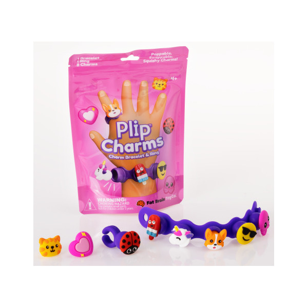 BIŻUTERIA PLIP CHARMS zestaw fioletowy bransoletka, pierścionek i 8 charmsów Fat Brain Toy 4+
