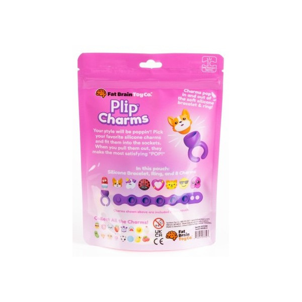 BIŻUTERIA PLIP CHARMS zestaw fioletowy bransoletka, pierścionek i 8 charmsów Fat Brain Toy 4+