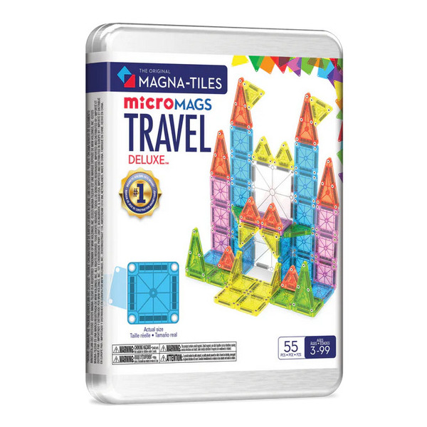 TRAVEL klocki magnetyczne microMAGS zestaw XL 55 el. Magna-Tiles 3+