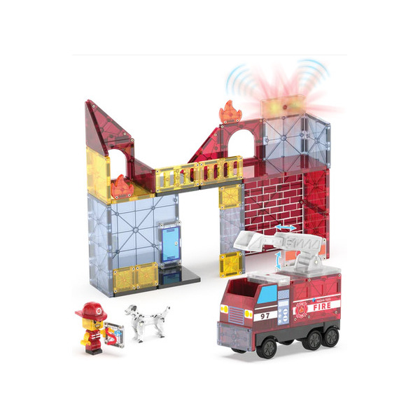 FIRE STATION klocki magnetyczne zestaw 50 el. Magna-Tiles 3+
