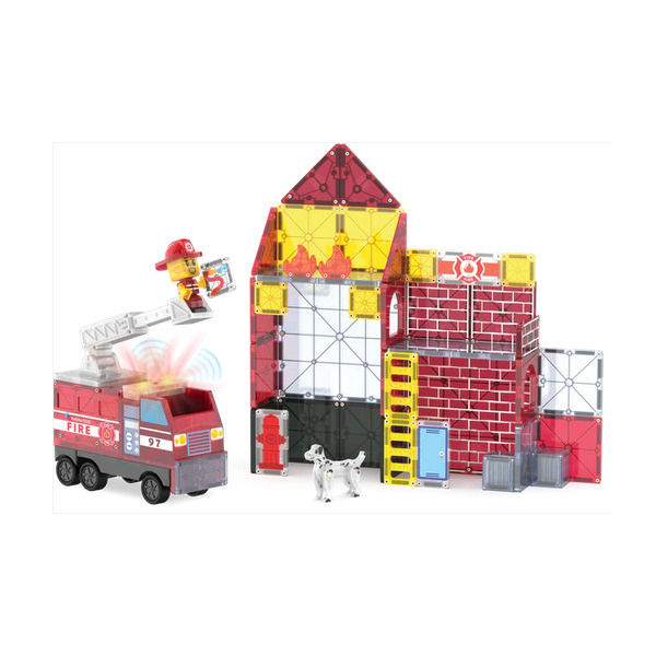 FIRE STATION klocki magnetyczne zestaw 50 el. Magna-Tiles 3+