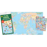 FLAGI ŚWIATA mapa z naklejkami JAKO