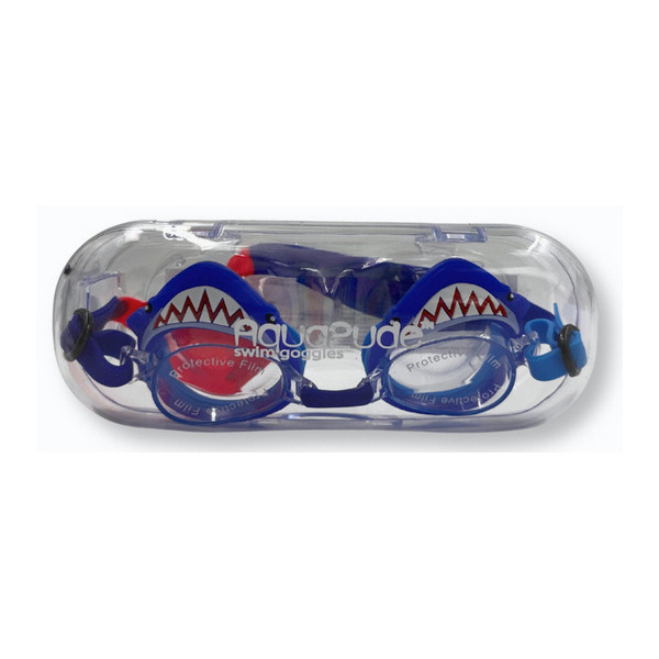 SZCZĘKI REKINA niebieskie okulary do pływania dla dzieci Aqua2ude 3+