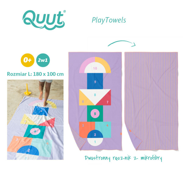DWUSTRONNY RĘCZNIK PLAŻOWY PlayTowels L 180 x 100 cm Hopscotch