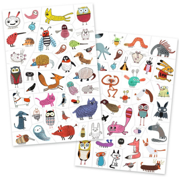 MAŁE STWORKI zmywalne tatuaże dla dzieci Djeco 3+