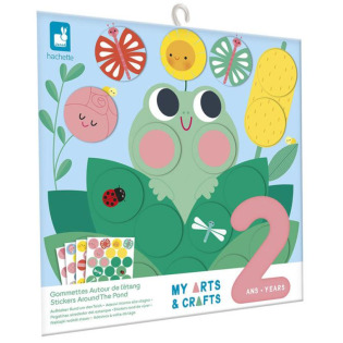 WOKÓŁ STAWU okrągłe naklejki wielokrotnego użytku multizestaw kreatywny My arts&crafts Janod 2+