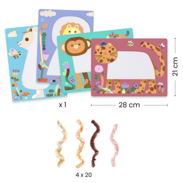 PUSZYŚCI PRZYJACIELE zestaw kreatywny wielorazowego użytku Djeco 3+