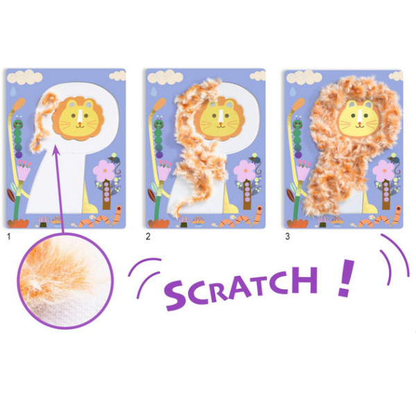 PUSZYŚCI PRZYJACIELE zestaw kreatywny wielorazowego użytku Djeco 3+