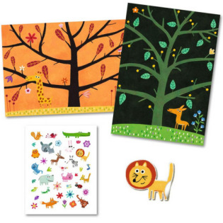 NA DRZEWIE naklejki wielokrotnego użytku Djeco 3+