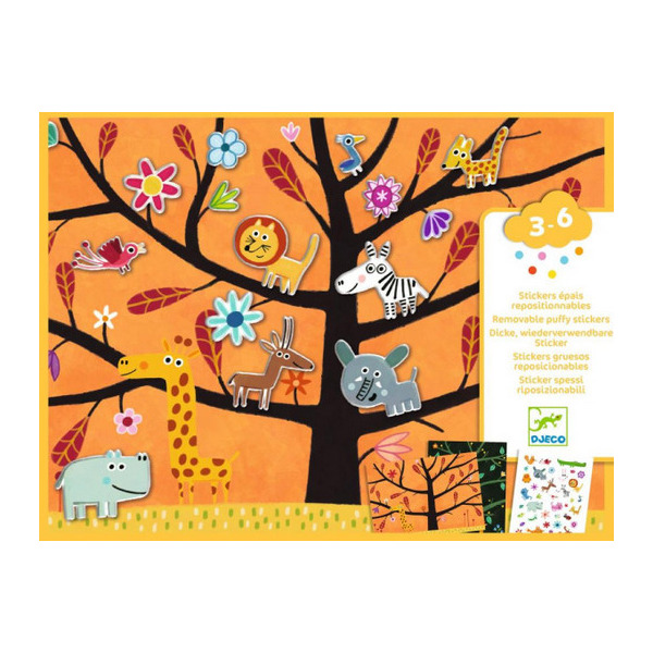 NA DRZEWIE naklejki wielokrotnego użytku Djeco 3+