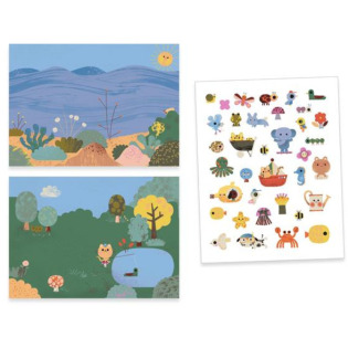 WAKACJE naklejki wielokrotnego użytku Djeco 3+