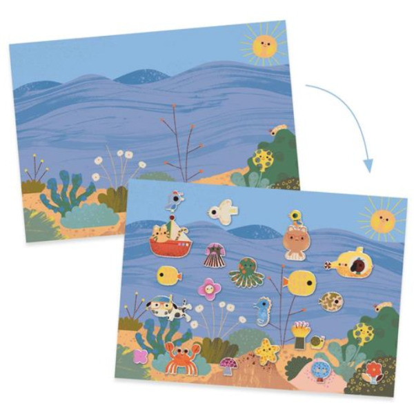 WAKACJE naklejki wielokrotnego użytku Djeco 3+