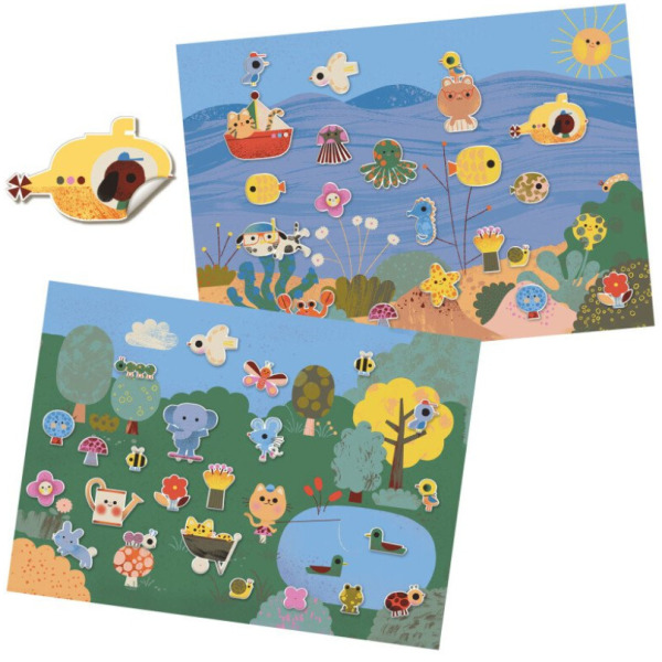 WAKACJE naklejki wielokrotnego użytku Djeco 3+