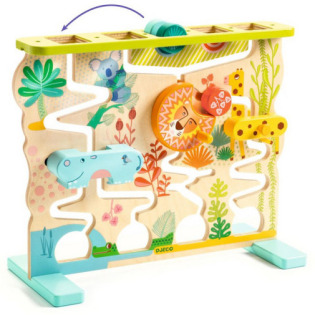 WODOSPAD drewniana zjeżdżalnia zabawka wczesnorozwojowa Djeco 18m+