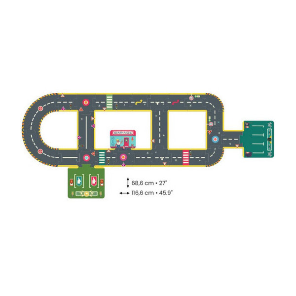 ULICE puzzle kartonowe drogi dla autek Crazy Motors Djeco 3+