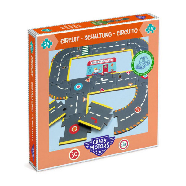 ULICE puzzle kartonowe drogi dla autek Crazy Motors Djeco 3+