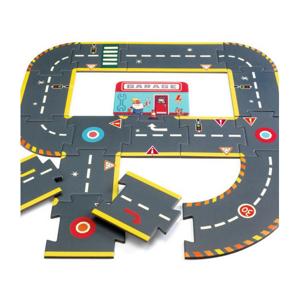 ULICE puzzle kartonowe drogi dla autek Crazy Motors Djeco 3+