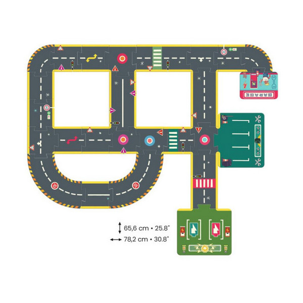 ULICE puzzle kartonowe drogi dla autek Crazy Motors Djeco 3+