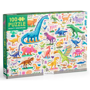 POTĘŻNE DINOZAURY tekturowe puzzle 100 el. Mudpuppy 5+