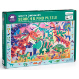 POTĘŻNE DINOZAURY tekturowe puzzle obserwacyjne 64 el. Mudpuppy 4+