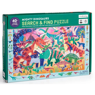 POTĘŻNE DINOZAURY tekturowe puzzle obserwacyjne 64 el. Mudpuppy 4+