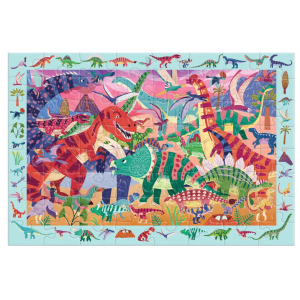 POTĘŻNE DINOZAURY tekturowe puzzle obserwacyjne 64 el. Mudpuppy 4+