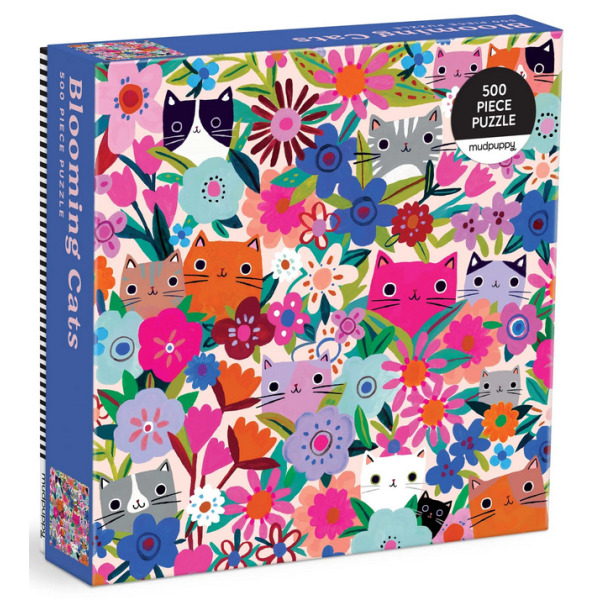 KWITNĄCE KOTKI tekturowe puzzle rodzinne 500 el. Mudpuppy 8+