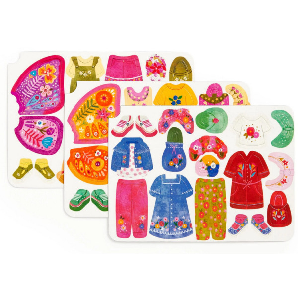 RADOSNE MOTYLE magnetyczne postacie układanka ubieranka 40 el. Mudpuppy 4+