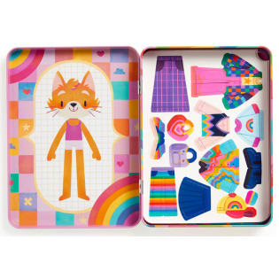 TĘCZOWA MODA magnetyczne postacie układanka ubieranka 45 el. Mudpuppy 4+