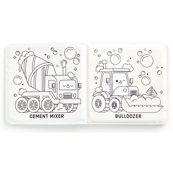 KOPALNIA BĄBELKÓW magiczna książeczka do kąpieli Maszyny wywrotka Mudpuppy 0+