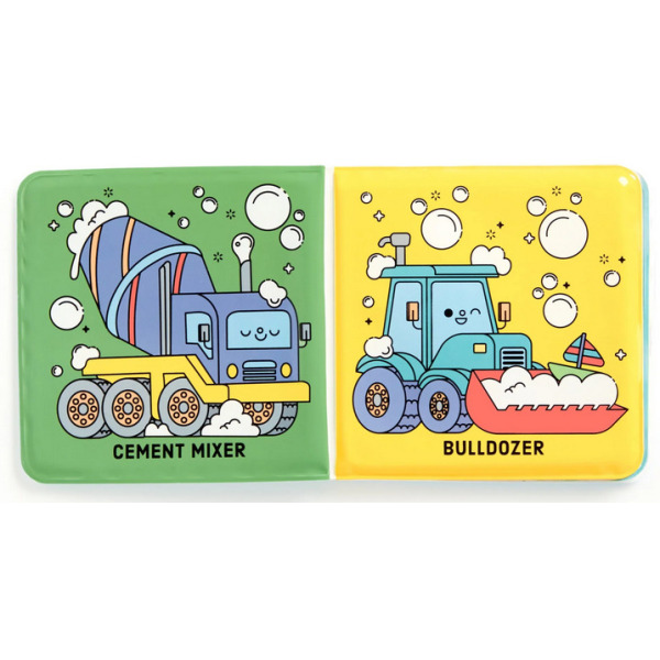 KOPALNIA BĄBELKÓW magiczna książeczka do kąpieli Maszyny wywrotka Mudpuppy 0+