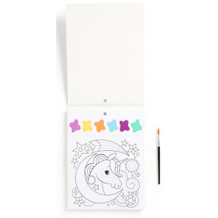 SEN JEDNOROŻCA książeczka do malowania kolorowanka akwarelowa z pędzelkiem Mudpuppy 5+