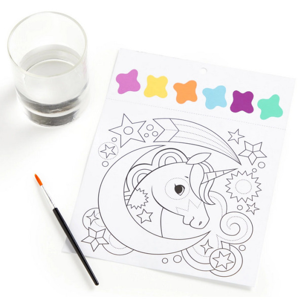 SEN JEDNOROŻCA książeczka do malowania kolorowanka akwarelowa z pędzelkiem Mudpuppy 5+