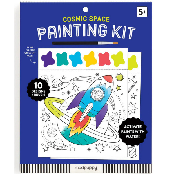 KOSMOS książeczka do malowania kolorowanka akwarelowa z pędzelkiem Mudpuppy 5+