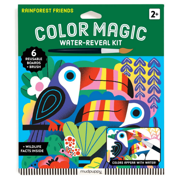 LAS DESZCZOWY kolorowanka wodna wielorazowa Magia kolorów Mudpuppy 2+