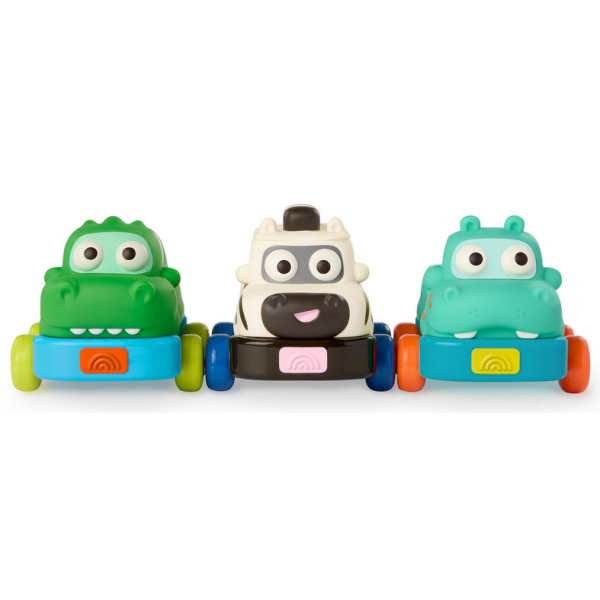 ZWIERZĄTKA gumowe autka z napędem 3 szt. Safari Speedste Battat 1+