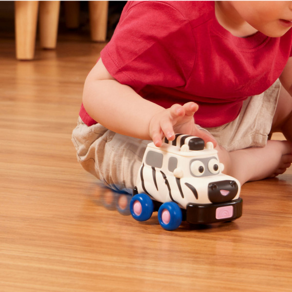 ZWIERZĄTKA gumowe autka z napędem 3 szt. Safari Speedste Battat 1+