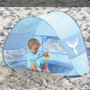 BRODZIK PLAŻOWY Z NAMIOTEM pop-up z ochroną UV50 LUDI 10m+