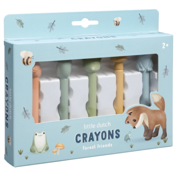 OZDOBNE KREDKI WOSKOWE zestaw 5 kolorów Forest Friends Little Dutch 2+