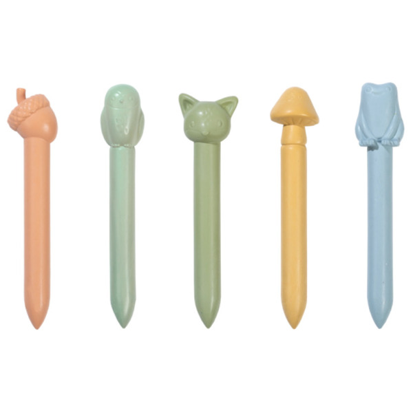 OZDOBNE KREDKI WOSKOWE zestaw 5 kolorów Forest Friends Little Dutch 2+