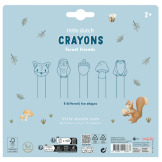 OZDOBNE KREDKI WOSKOWE zestaw 5 kolorów Forest Friends Little Dutch 2+