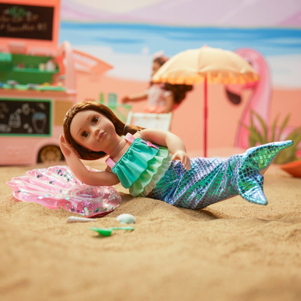 Zestaw ubranek DELUXE stylizacja z OGONEM SYRENKI dla lalki 46 cm Our Generation 3+