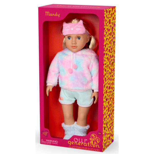 MANDY duża lalka blondynka w stylizacji na PIDŻAMA PARTY 46 cm Our Generation 3+