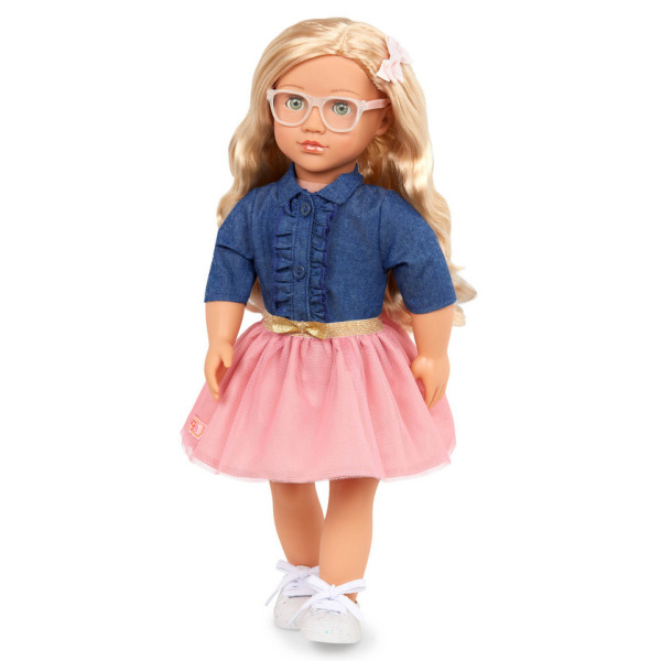 EMILY duża lalka blondynka w okularach i tiulowej spódniczce 46 cm Our Generation 3+