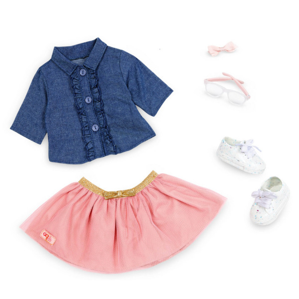 EMILY duża lalka blondynka w okularach i tiulowej spódniczce 46 cm Our Generation 3+