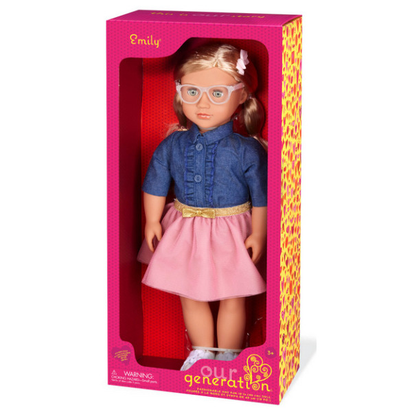 EMILY duża lalka blondynka w okularach i tiulowej spódniczce 46 cm Our Generation 3+
