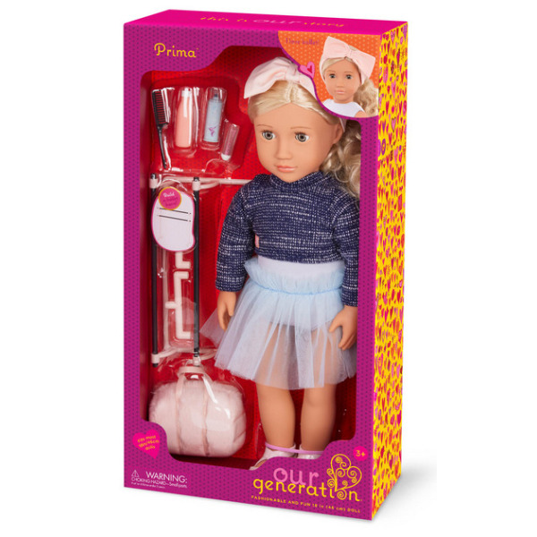 PRIMA duża lalka blondynka BALETNICA z akcesoriami 46 cm Our Generation 3+